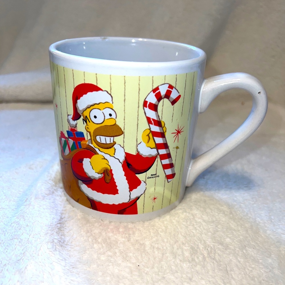 Simpson's HOMER & MARGE Holiday MUG Christmas NAUGHTY OR NICE 2011 SANTA XL